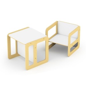 CONJUNTO MESA E CADEIRA CUBO MONTESSORI