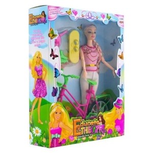 BONECA COM BICICLETA E ACESS