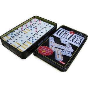 DOMINO BRANCO COM CAIXA DE METAL