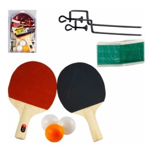 KIT TENIS MESA 3 BOLAS 2 RAQUETES
