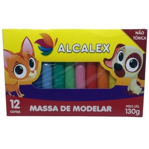 MASSA DE MODELAR C/ 12 CORES ALCALEX