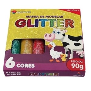 MASSA DE MODELAR COM GLITTER