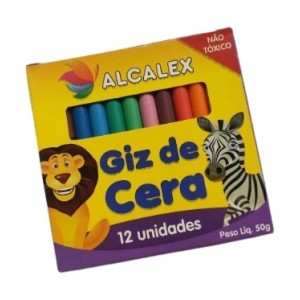 GIZ DE CERA C/ 12 CORES ALCALEX