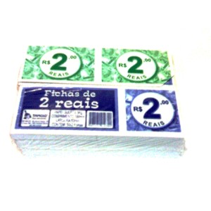 FICHA DE CAIXA R$2,00 C/ 10 BLOCOS