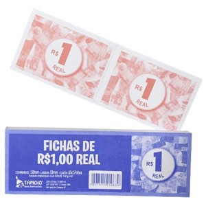 FICHA DE CAIXA R$1,00 C/10 BLOCOS