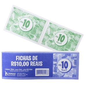 FICHAS DE 10 REAIS PCT COM 10 BLOCOS